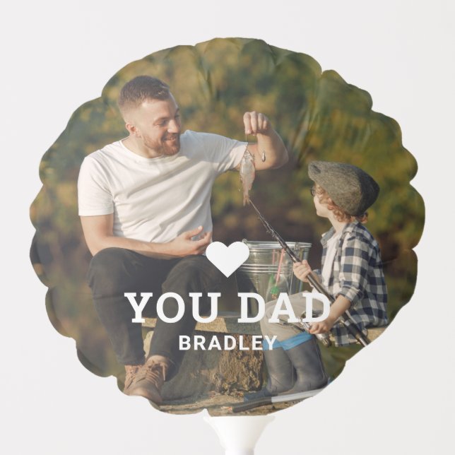 Cute HEART LOVE YOU DAD Photo Names Balloon (Front)