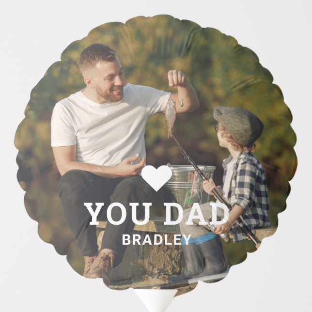 Cute HEART LOVE YOU DAD Photo Names Balloon (Front)