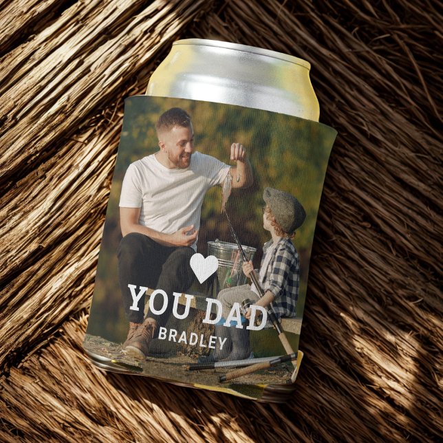 Cute HEART LOVE YOU DAD Photo Names Can Cooler (Creator Uploaded)
