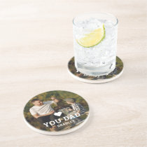 Cute HEART LOVE YOU DAD Photo Names Coaster