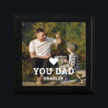 Cute HEART LOVE YOU DAD Photo Names Gift Box<br><div class="desc">Cute HEART LOVE YOU DAD Photo Names Gift Boxes features your favorite photo with the text "(love heart) you Dad" in modern white script with your names below. Personalize by editing the text in the text box provided and adding your own picture. Perfect for Christmas, birthday and Father's Day gifts....</div>