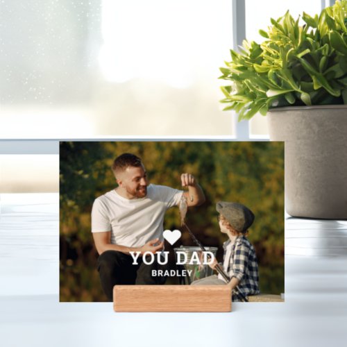 Cute HEART LOVE YOU DAD Photo Names Holder