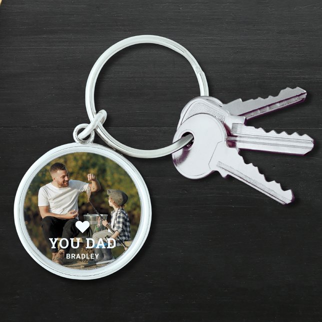 Cute HEART LOVE YOU DAD Photo Names Keychain (Creator Uploaded)