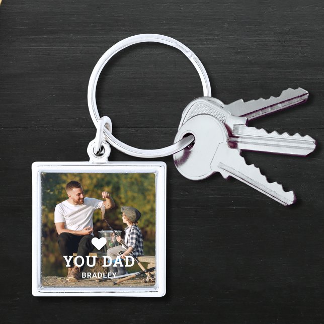 Cute HEART LOVE YOU DAD Photo Names Keychain (Creator Uploaded)