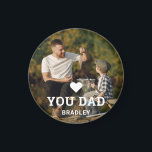 Cute HEART LOVE YOU DAD Photo Names Magnet<br><div class="desc">Cute HEART LOVE YOU DAD Photo Names Magnet features your favorite photo with the text "(love heart) you Dad" in modern white script with your names below. Personalize by editing the text in the text box provided and adding your own picture. Perfect for Christmas, birthday and Father's Day gifts. Designed...</div>