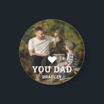 Cute HEART LOVE YOU DAD Photo Names Magnet<br><div class="desc">Cute HEART LOVE YOU DAD Photo Names Magnet features your favorite photo with the text "(love heart) you Dad" in modern white script with your names below. Personalize by editing the text in the text box provided and adding your own picture. Perfect for Christmas, birthday and Father's Day gifts. Designed...</div>