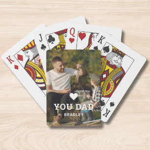 Cute HEART LOVE YOU DAD Photo Names Poker Cards