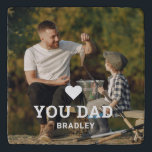 Cute HEART LOVE YOU DAD Photo Names Trivet<br><div class="desc">Cute HEART LOVE YOU DAD Photo Names Trivets features your favorite photo with the text "(love heart) you Dad" in modern white script with your names below. Personalize by editing the text in the text box provided and adding your own picture. Perfect for Christmas, birthday and Father's Day gifts. Designed...</div>