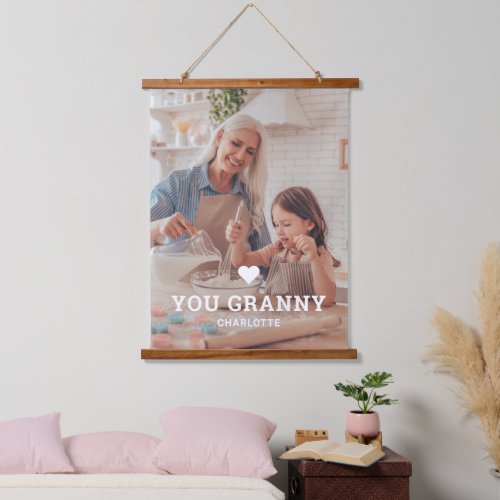 Cute HEART LOVE YOU GRANNY Photo Names Hanging Tapestry