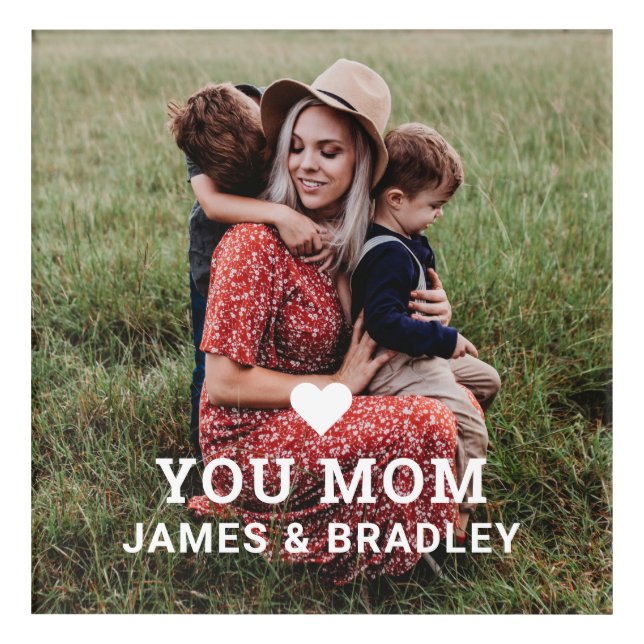 Cute HEART LOVE YOU MOM Mother's Day Acrylic Print (Front)
