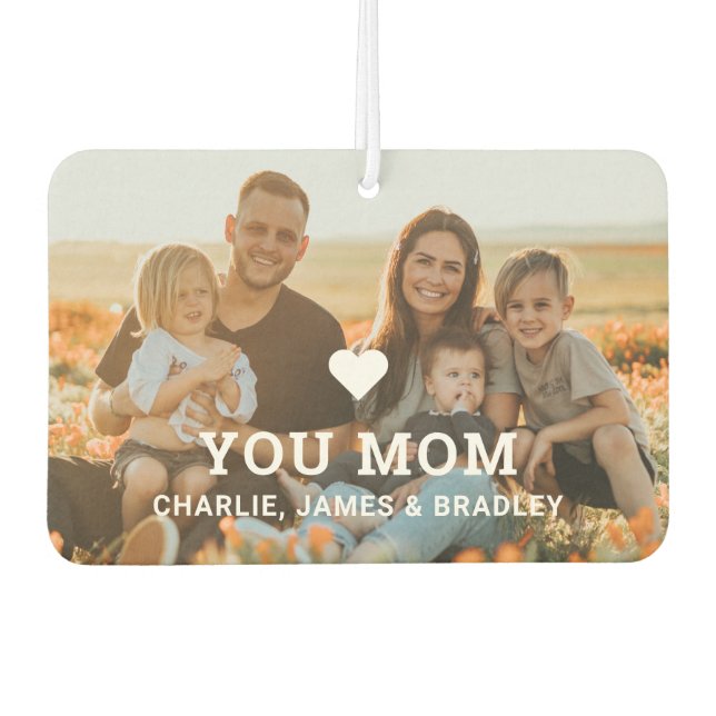 Cute HEART LOVE YOU MOM Mother's Day Air Freshener (Front)