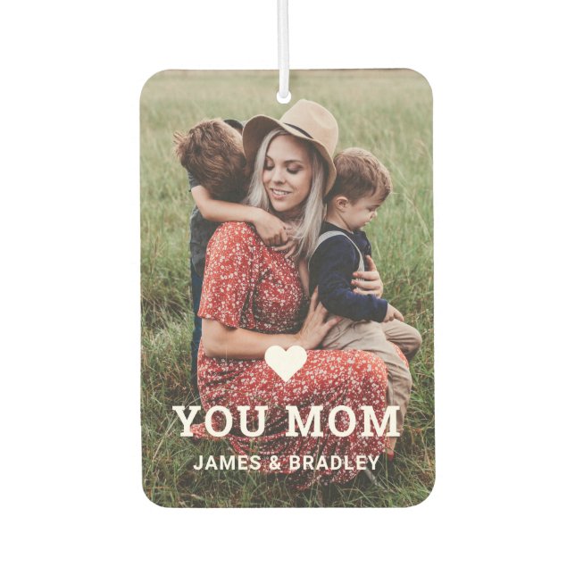 Cute HEART LOVE YOU MOM Mother's Day Air Freshener (Front)