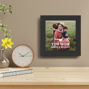 Cute HEART LOVE YOU MOM Mother's Day Framed Art
