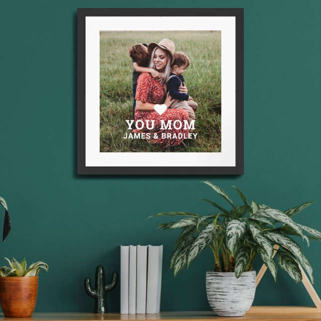 Cute HEART LOVE YOU MOM Mother's Day Framed Art (Living Room 2)