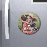 Cute HEART LOVE YOU MOM Mother's Day Magnet<br><div class="desc">Cute HEART LOVE YOU MOM Mother's Day Magnets features your favorite photo with the text "(love heart) you Mom" in modern white script with your names below. Personalize by editing the text in the text box provided and adding your own picture. Designed by ©2022 Evco Studio www.zazzle.com/store/evcostudio</div>