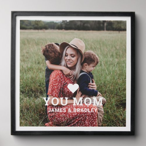 Cute Heart Love You Mom Mothers Day Personalized Photo Tiles