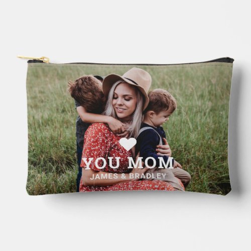 Cute HEART LOVE YOU MOM Mothers Day Photo Accessory Pouch