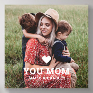 Cute HEART LOVE YOU MOM Mother's Day Photo Acrylic Photo Tile
