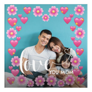 Cute HEART LOVE YOU MOM Mother's Day Photo  Acrylic Print