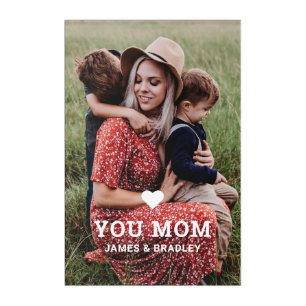 Cute Heart Love You Mom Mother's Day Photo Acrylic Print
