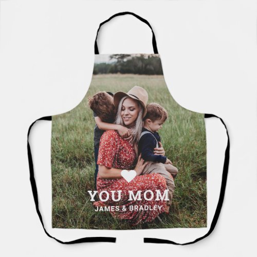 Cute Heart Love You Mom Mothers Day Photo Apron