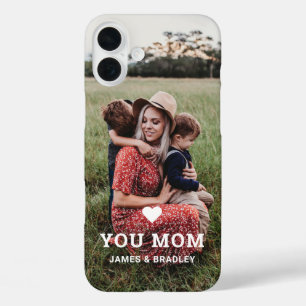Cute HEART LOVE YOU MOM Mother's Day Photo iPhone 16 Plus Case