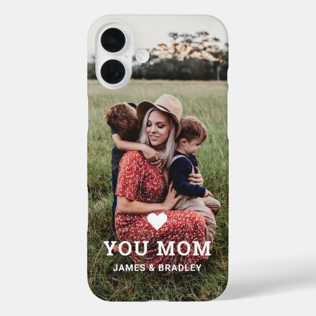 Cute HEART LOVE YOU MOM Mother's Day Photo Case-Mate iPhone Case (Back)