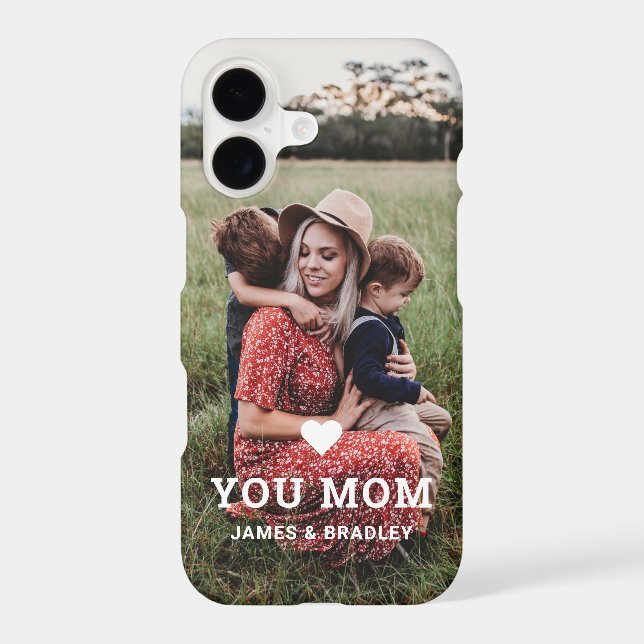 Cute HEART LOVE YOU MOM Mother's Day Photo Case-Mate iPhone Case (Back)