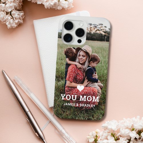 Cute HEART LOVE YOU MOM Mothers Day Photo iPhone 15 Pro Max Case