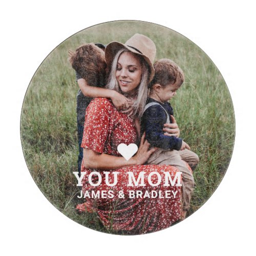 Cute Heart Love You Mom Mothers Day Photo Cutting Board