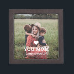 Cute HEART LOVE YOU MOM Mother's Day Photo Gift Box<br><div class="desc">Cute Heart Love You Mom Mother's Day Photo Gift Box features your favorite photo with the text "(love heart) you Mom" in modern white script with your names below. Personalize by editing the text in the text box provided and adding your own picture. Designed by ©Evco Studio www.zazzle.com/store/evcostudio</div>