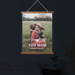 Cute HEART LOVE YOU MOM Mother's Day Photo Hanging Tapestry<br><div class="desc">Cute Heart Love You Mom Mother's Day Photo Hanging Tapestry features your favorite photo with the text "(love heart) you Mom" in modern white script with your names below. Personalize by editing the text in the text box provided and adding your own picture. Perfect for Christmas, birthday and Mother's Day...</div>