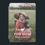 Cute HEART LOVE YOU MOM Mother's Day Photo iPad Mini Cover<br><div class="desc">Cute Heart Love You Mom Mother's Day Photo iPad Case features your favorite photo with the text "(love heart) you Mom" in modern white script with your names below. Personalize by editing the text in the text box provided and adding your own picture. Designed by ©2022 Evco Studio www.zazzle.com/store/evcostudio</div>