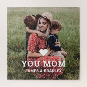 Cute Heart Love You Mom Mother's Day Photo Jigsaw Puzzle