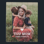 Cute Heart Love You Mom Mother's Day Photo Jigsaw Puzzle<br><div class="desc">Cute Heart Love You Mom Mother's Day Photo Jigsaw Puzzle features your favorite photo with the text "(love heart) you Mom" in modern white script with your names below. Personalize by editing the text in the text box provided and adding your own picture. Perfect for Christmas, birthday and Mother's Day...</div>