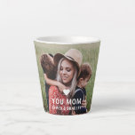 Cute Heart Love You Mom Mother's Day Photo Latte Mug<br><div class="desc">Cute Heart Love You Mom Mother's Day Photo Latte Mug features your favorite photo with the text "love you mom" in modern white script with a heart and your names below. Perfect gift for mom for Mother's Day,  Birthday,  Christmas,  holidays and more. Designed by ©2022 Evco Studio www.zazzle.com/store/evcostudio</div>