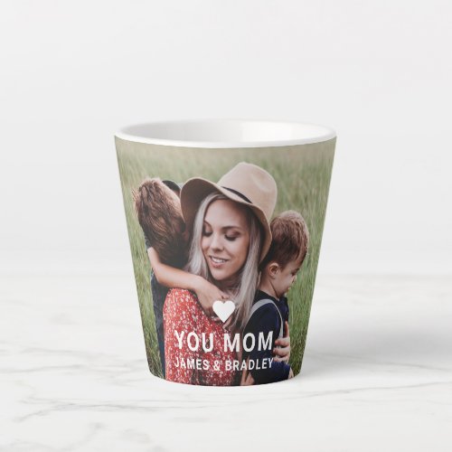 Cute Heart Love You Mom Mothers Day Photo Latte Mug