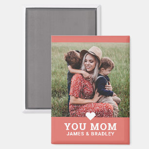 Cute Heart Love You Mom Mother's Day Photo Magnet