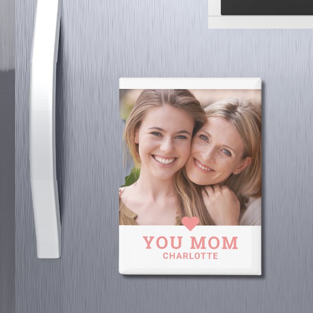 Cute Heart Love You Mom Mother's Day Photo Magnet (Creator Uploaded)