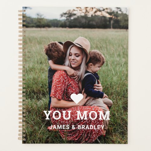 Cute HEART LOVE YOU MOM Mothers Day Photo Planner
