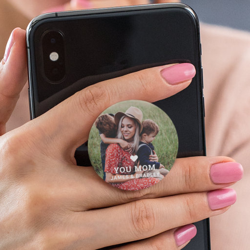 Cute HEART LOVE YOU MOM Mother's Day Photo PopSocket
