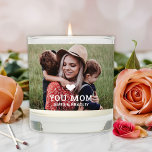 Cute HEART LOVE YOU MOM Mother's Day Photo Scented Candle<br><div class="desc">Cute Heart Love You Mom Mother's Day Photo Scented Candle features your favorite photo with the text "(love heart) you Mom" in modern white script with your names below. Personalize by editing the text in the text box provided and adding your own picture. Designed by ©2022 Evco Studio www.zazzle.com/store/evcostudio</div>