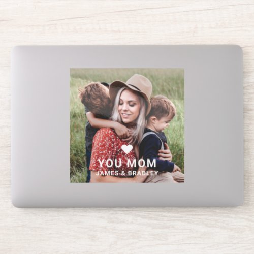 Cute Heart Love You Mom Mothers Day Photo Sticker