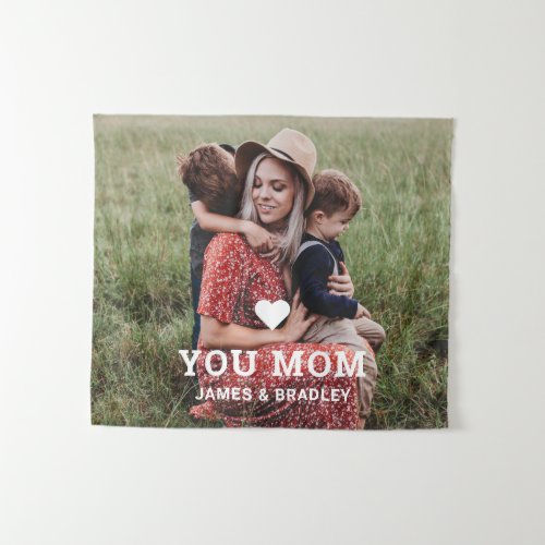 Cute Heart Love You Mom Mothers Day Photo Tapestry