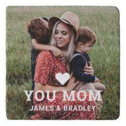 Cute Heart Love You Mom Mother&#39;s Day Photo Trivet