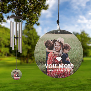 Cute HEART LOVE YOU MOM Mother's Day Photo Wind Chime