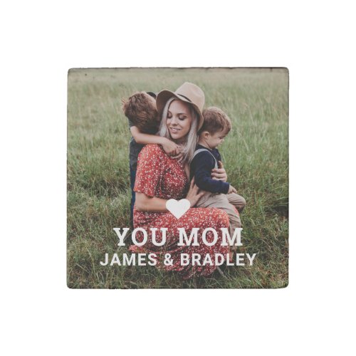 Cute HEART LOVE YOU MOM Mothers Day Stone Magnet