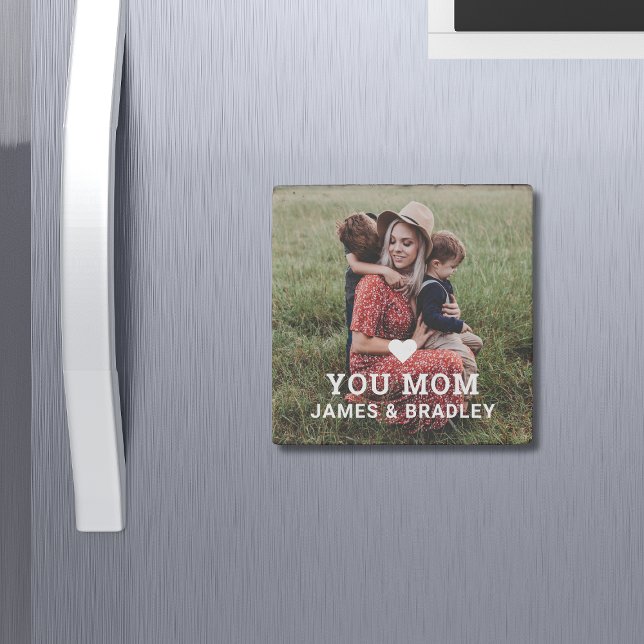 Cute HEART LOVE YOU MOM Mother's Day Stone Magnet (Creator Uploaded)