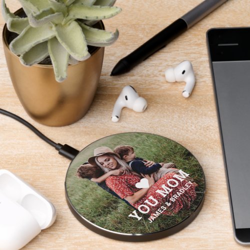 Cute HEART LOVE YOU MOM Mothers Day Wireless Charger