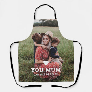 Cute Heart Love You Mum Mother's Day Photo Apron